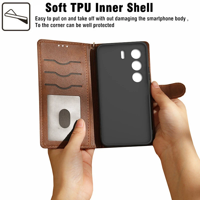 Luxury Leather Wallet Flip Phone Case - Elegant Book Holster Cover