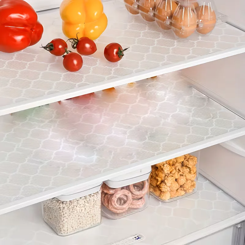 1 Rolle transparente Clover-Küchenschrank-Schubladenauskleidung, geeignet für Kühlschränke, Schränke und Küchenregale – Detail 3