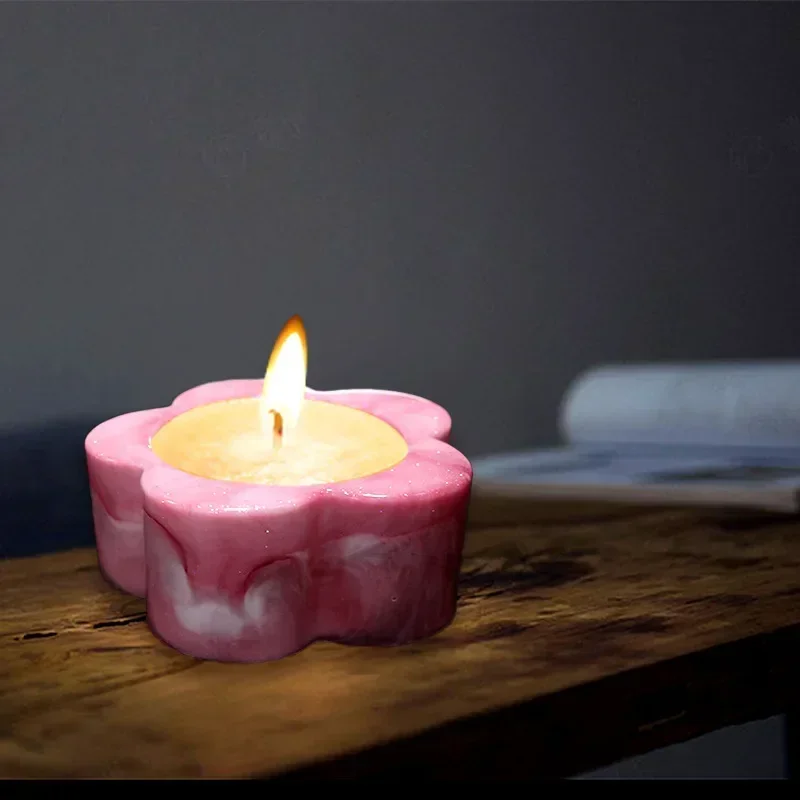 New Flower Silicone Resin Mold Plum Blossom Shaped Candlestick Silicone Casting Production Tools DIY Casting Crafts Gifts