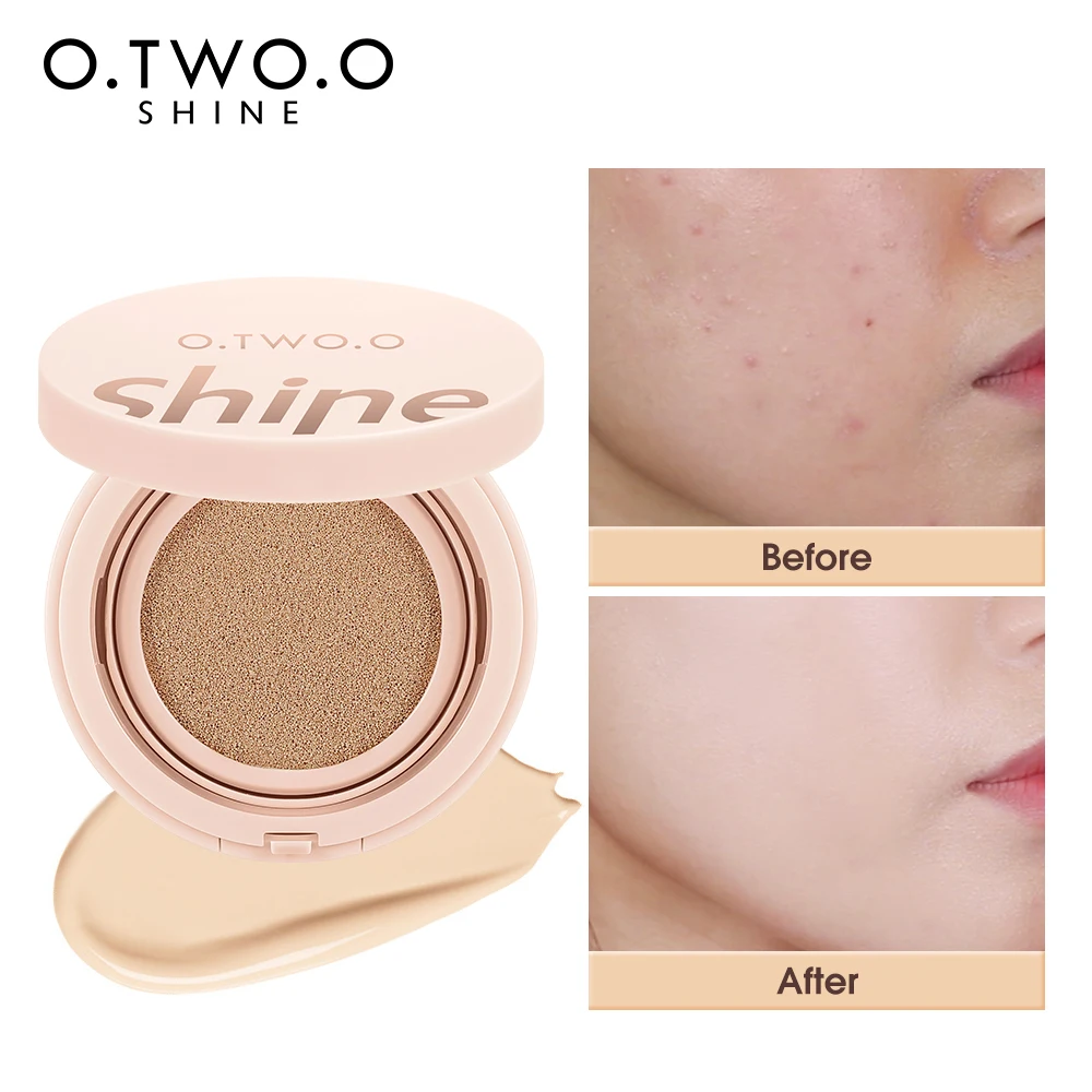 O.TWO.O Cushion Foundation 3 Colors Air Cushion BB Cream Full Coverage Breatheable Concealer Waterproof Face Foundation liquid foundation,air cushion cream,cushion foundation,makeup cosmetics,makeup cream,waterproof foundation,air cushion bb cream