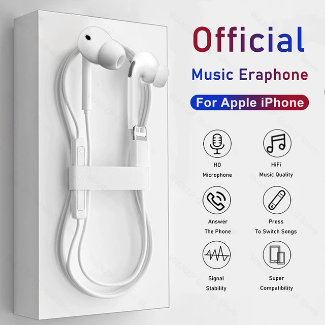 Auriculares originales con cable para Apple iPhone 14, 13, 12, 11 Pro Max,  Mini auriculares Bluetooth