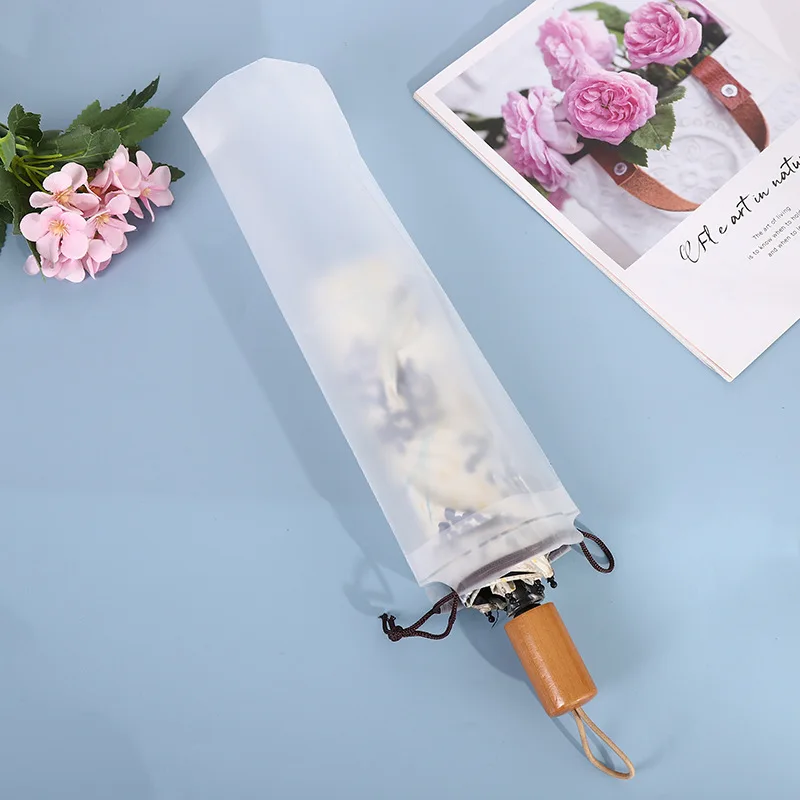 Umbrella storage bag transparent waterproof portable reusable drawstring home storage