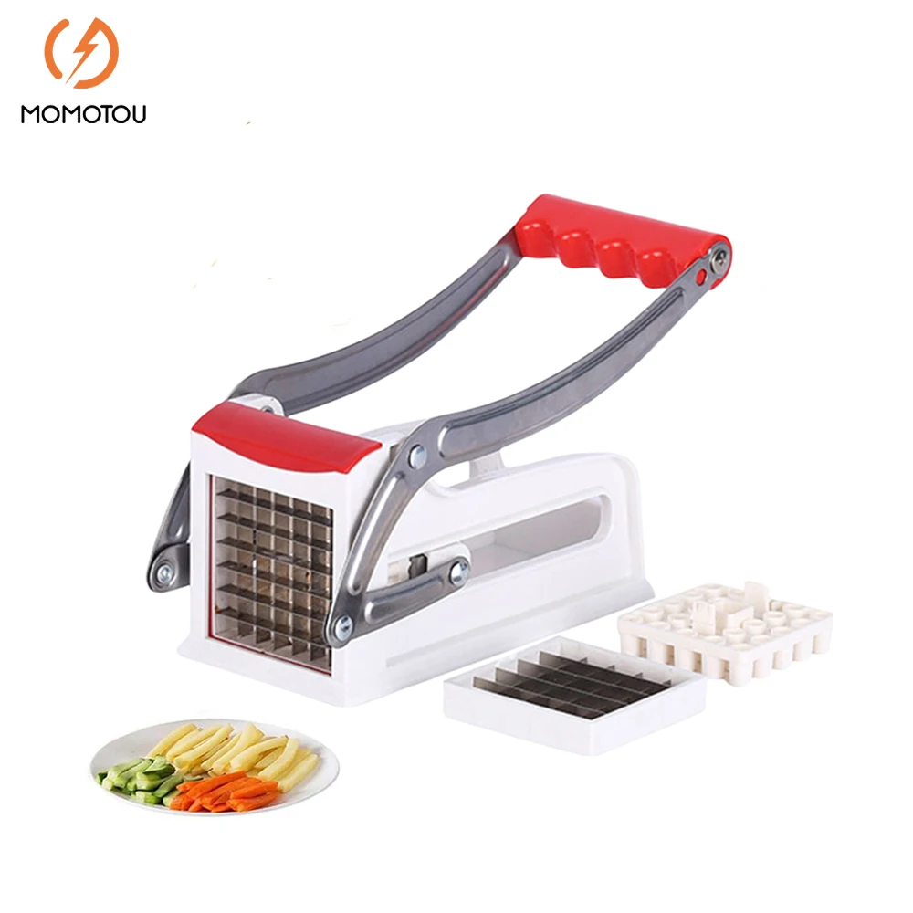 

2 Blades Stainless Steel Home French Fries Potato Chips Strip Slicer Cutter Chopper Chips Machine Making Tool Potato Cut Fries