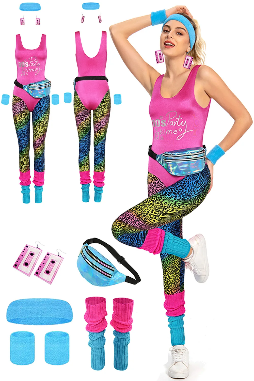 Fantasia-Mono de entrenamiento de los años 70 y 80 para mujer