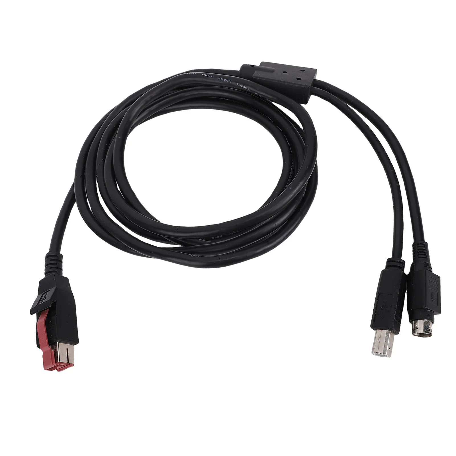 Printer Data Cable 1.8m 24V Power USB to USB2.0 B Male and 3 Pin Power Din Male Cord USB to 3 Pin Din Cable