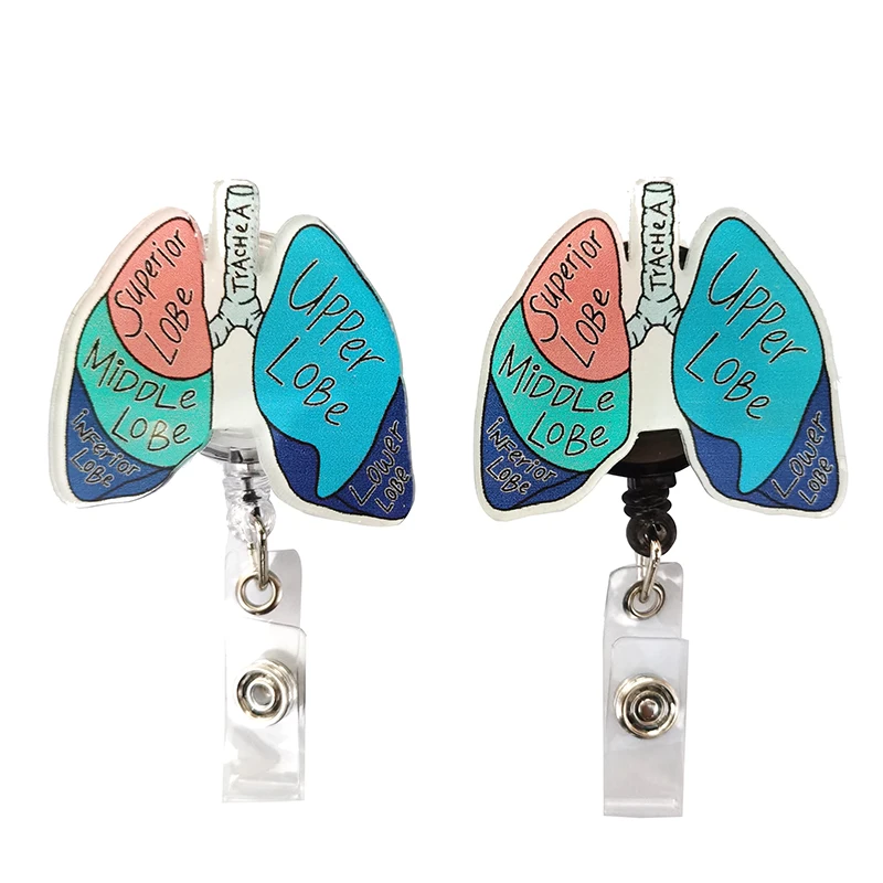 Новинка, схема респираторного терапевта, выдвижной значок, катушка для легких, сердца, пульсотерапии, удостоверения личности, значок, держатель для почек