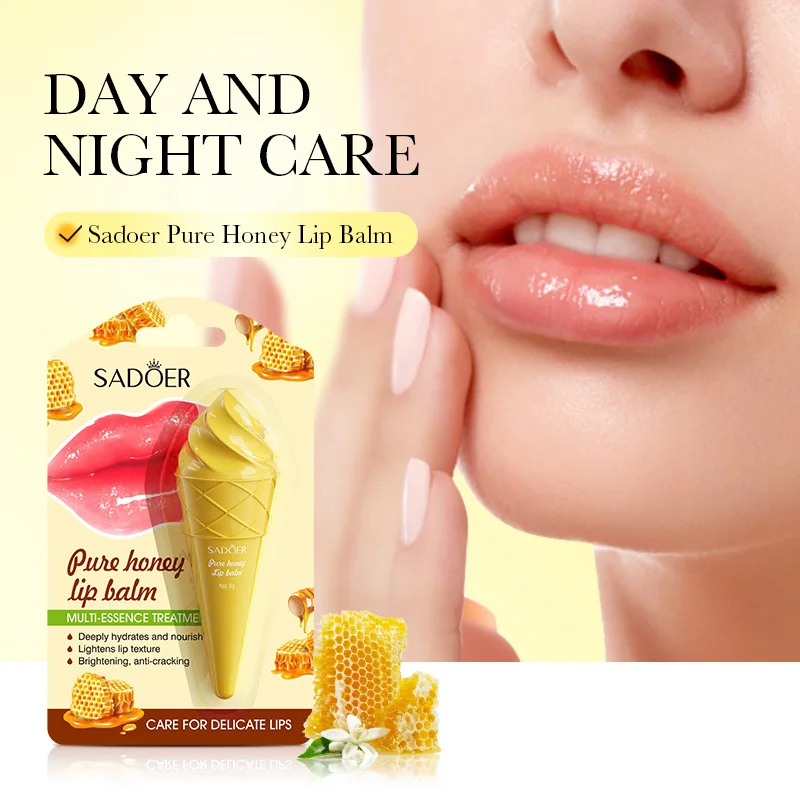 SADOER Fruits Moisturizing Lip Balm Plump Lips Anti Wrinkles Lipstick Hydrating Repair Nourishing Lip Plumper Skin Care Products