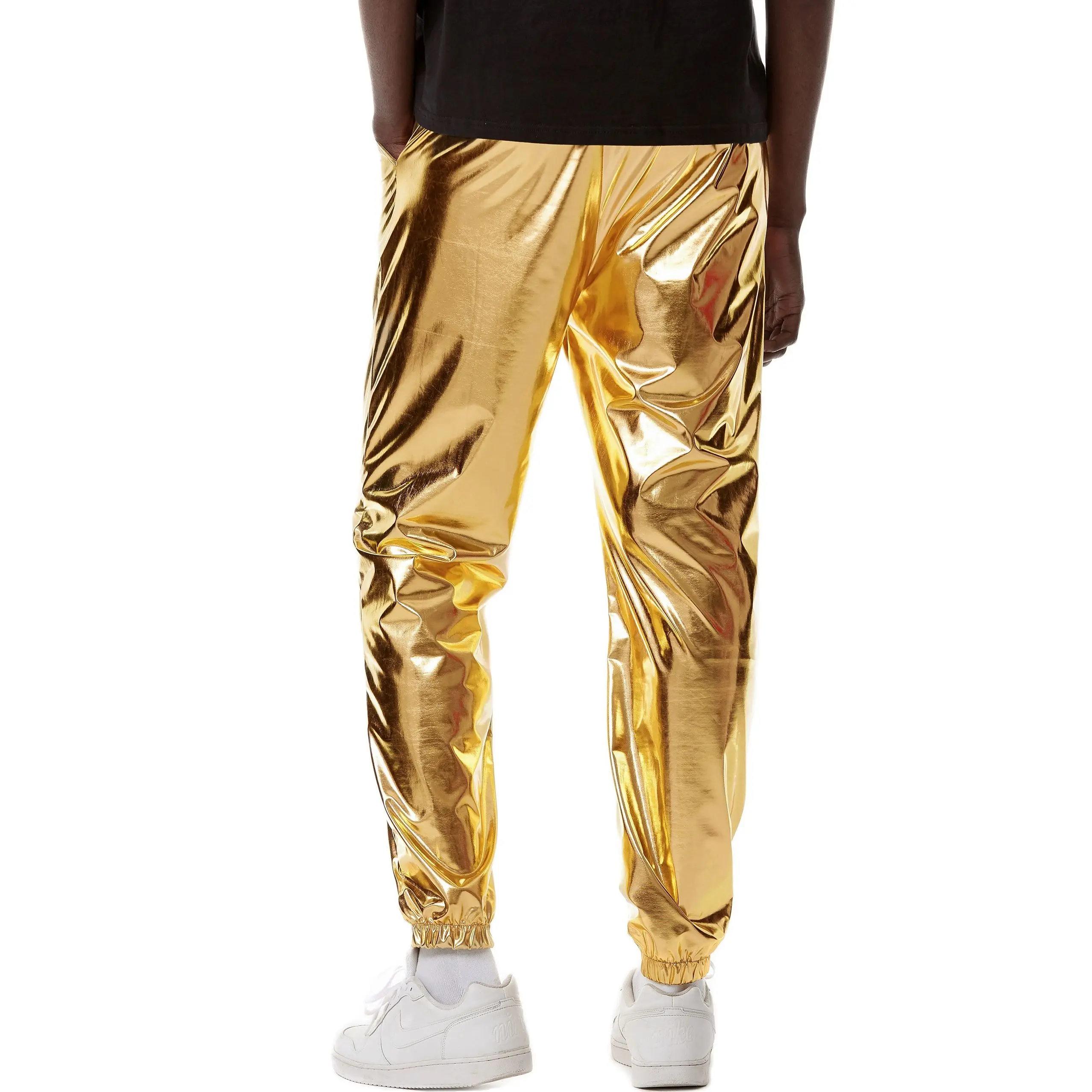  Metallic Shiny Pants for Men, Casual Party Nightclub Disco Pants,  Vintage Rock Star Cosplay Straight Leg Trousers (Black, S) : Clothing,  Shoes & Jewelry