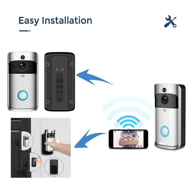 V5 Smart Ip Video Intercom Wifi Video Door Phone Door Bell Wifi Doorbell Camera Ir Alarm Wireless Security Camera Ring Doorbell 2