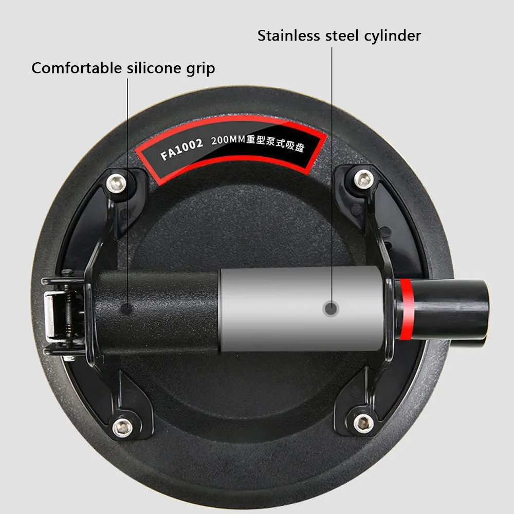Vacuum Suction Cup 8inch 200kg Bearing Capacity Heavy Duty Vacuum Lifter for Granite Tile Glass Manual Lifting