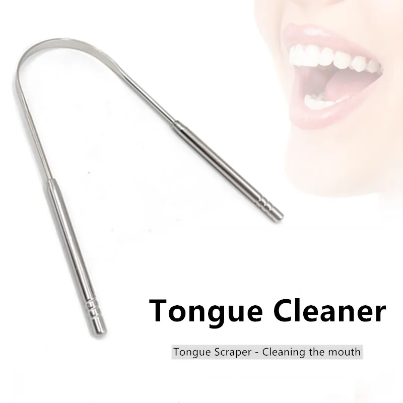 1PC Stainless Steel Tongue Scraper Brush Cleaning Scraper Oral Care