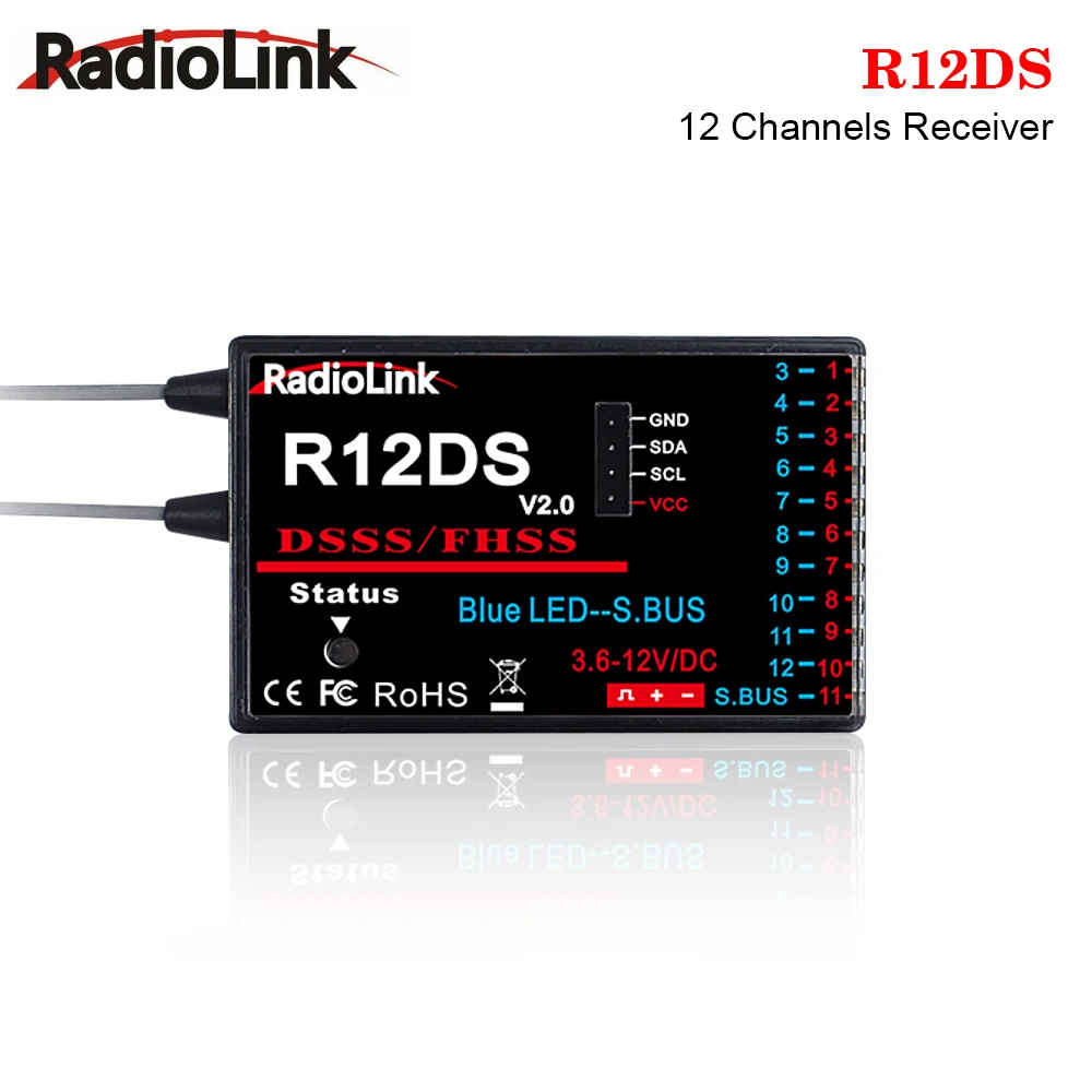 Récepteur RC Radiolink R12DS 12 canaux SBUS/PWM 2.4GHz