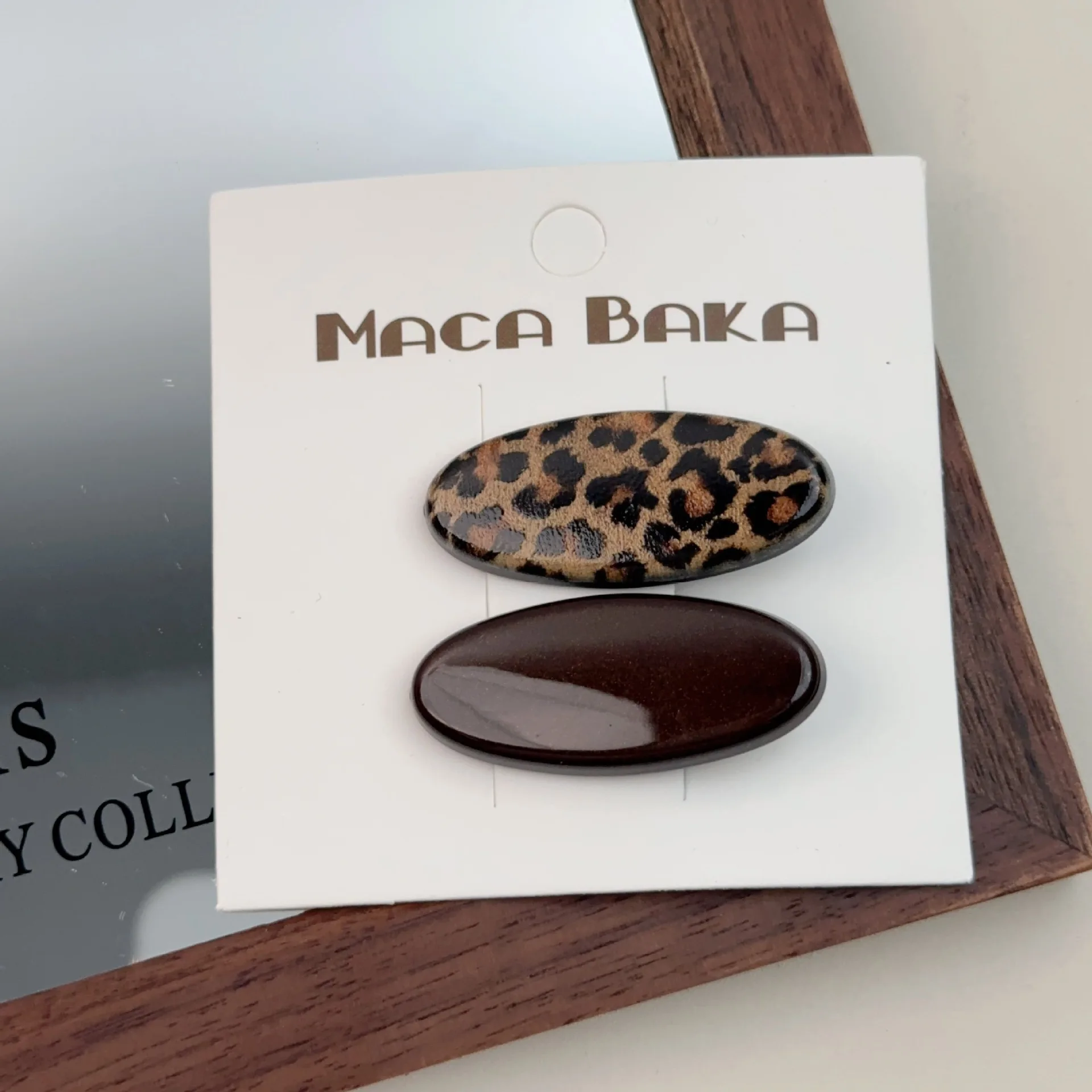 Kaffee Leopardenmuster Haarnadel Seite Clip Seite Pony Clip Temperament Liebe Ente Bill Clip weibliche Wort Haarnadel Haar-Accessoires – Detail 10