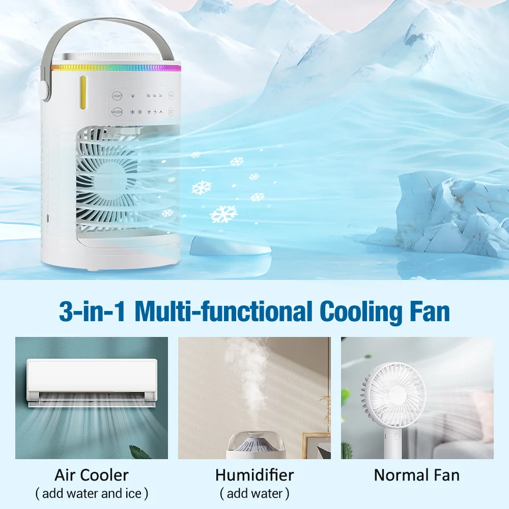 Description Picture 3 of itemNew Desktop Cooling Fan USB Office Home Desktop Spray Water Cooling Fan Mini Air Conditioner Fan