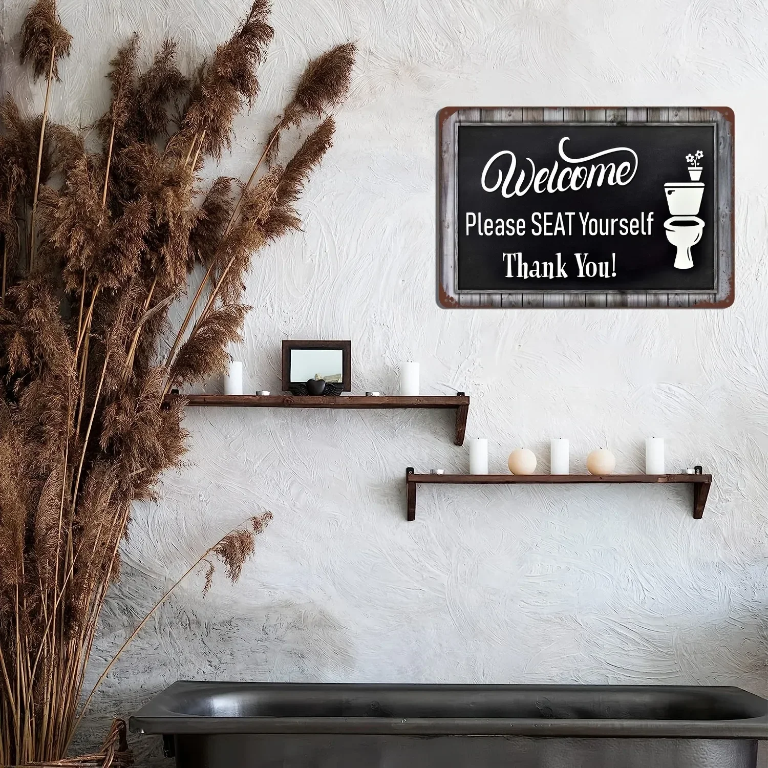 Targa Metallo Divertente Per Bagno - 'This Is Bathroom Not An Internet Cafe' 30,5x20,3 Cm, Decorazione Umoristica