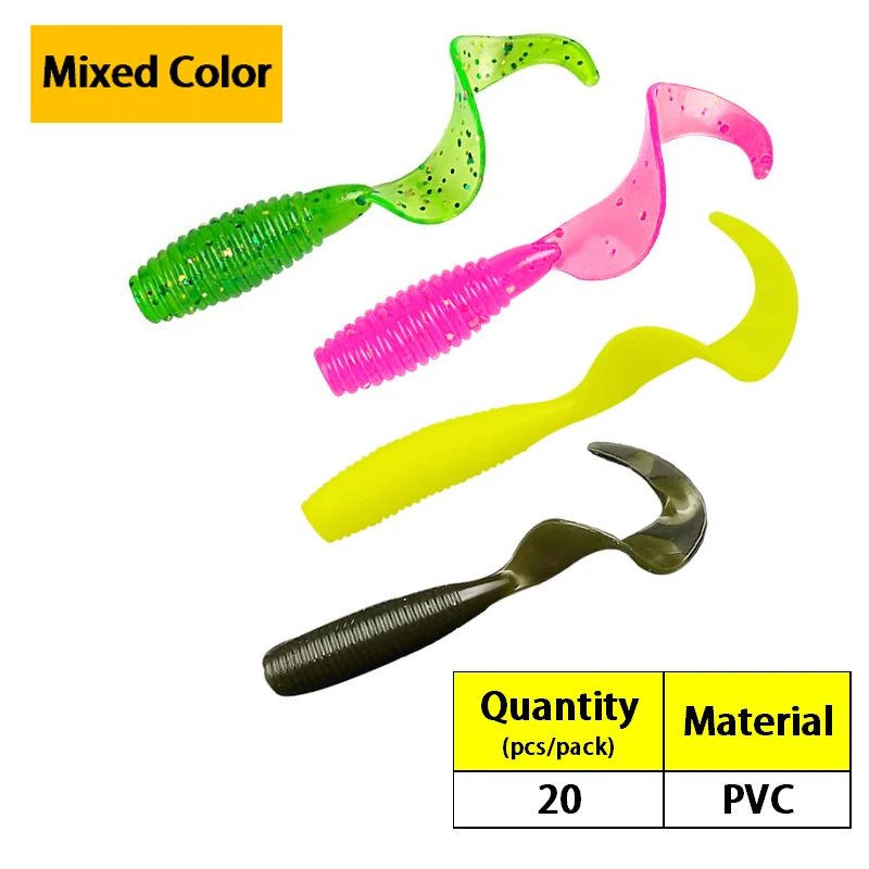 Silicone Curly Tail Soft Lures 3