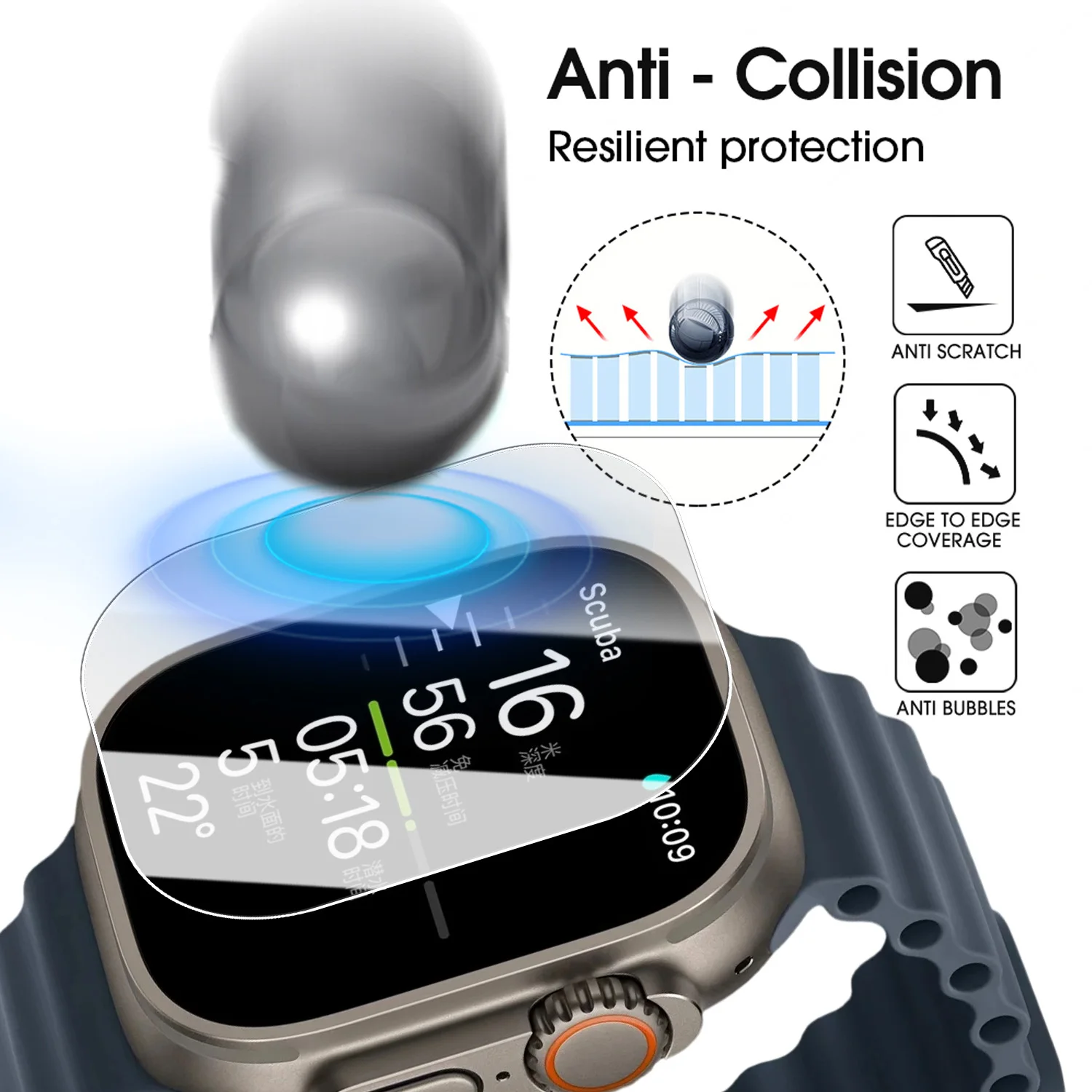 Easy to Install Tempered Glass With Alignment Tool For Apple Watch Ultra 3/2/1 49mm Screen Protector 9H Hardness Cover Film