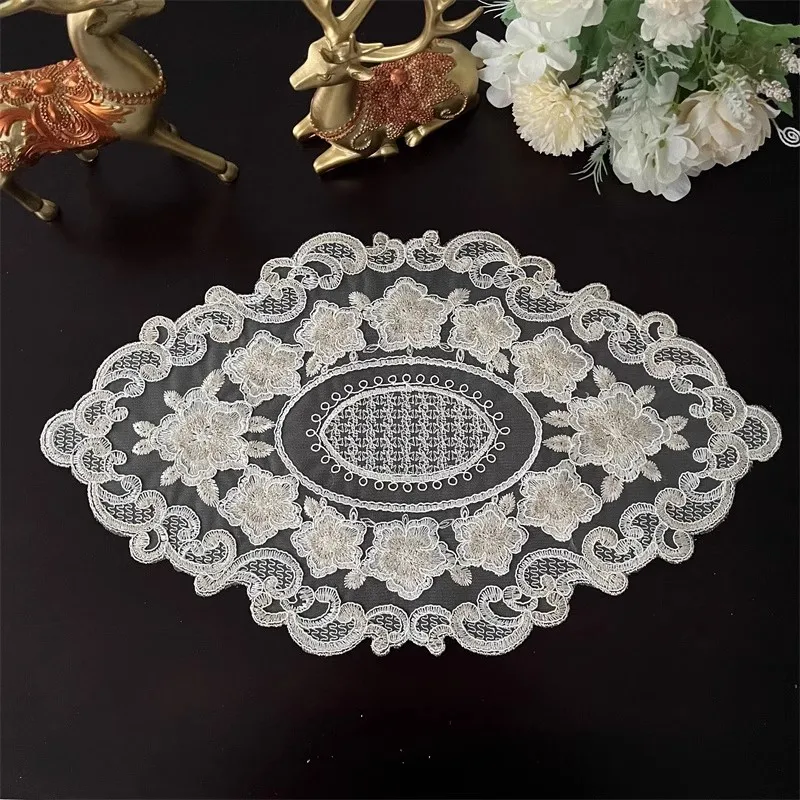 

HOT Patchwork flower embroidery table place mat cloth Wedding Christmas party placemat kitchen Table decoration and accessory