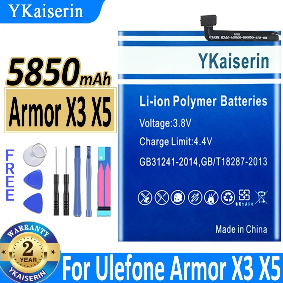 

5850mAh YKaiserin Replacement Battery for Ulefone Armor X3 X5 Bateria