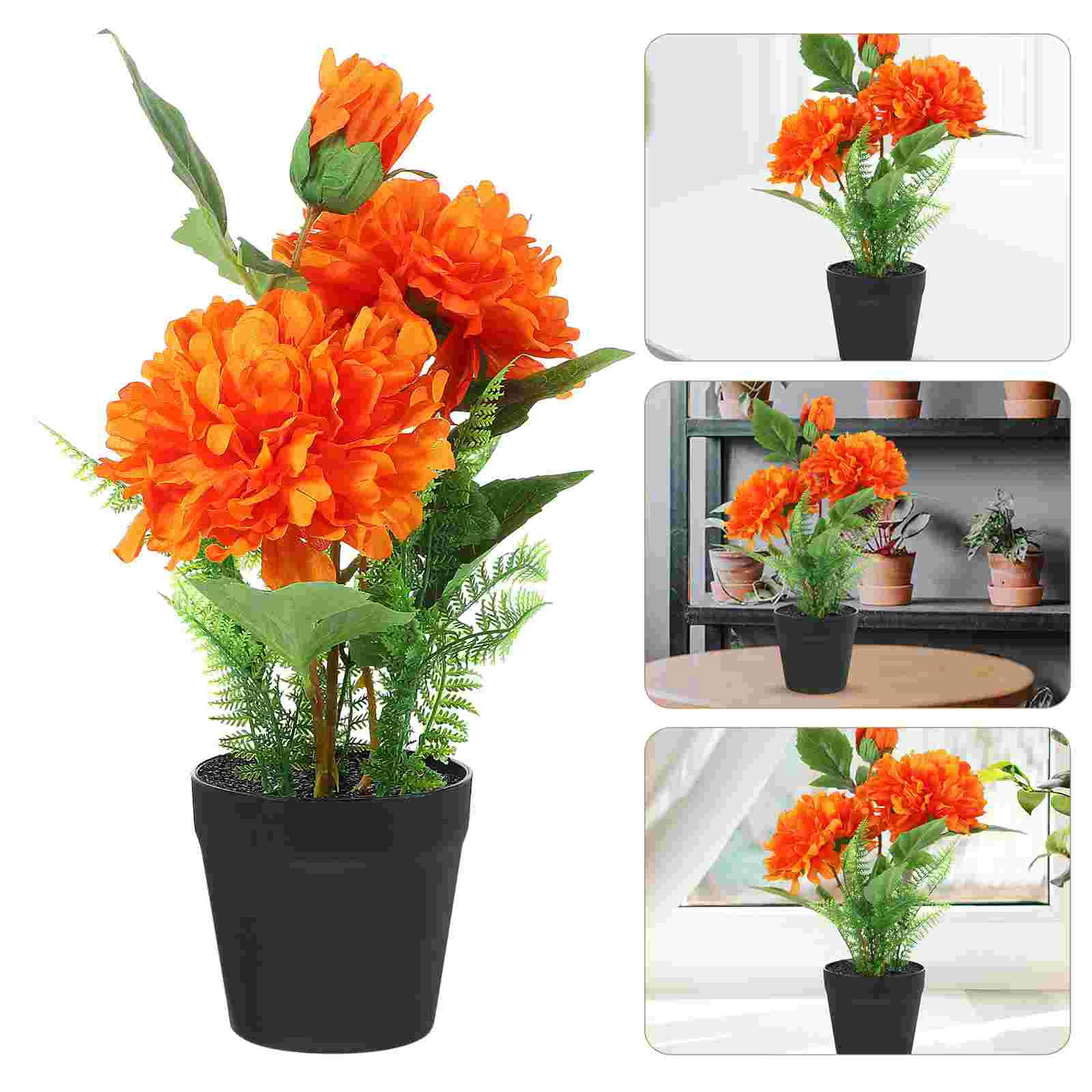 

Simulated Peony Bonsai Fake Plants Potted Artificial Flower in Flowers Small Silk Cloth