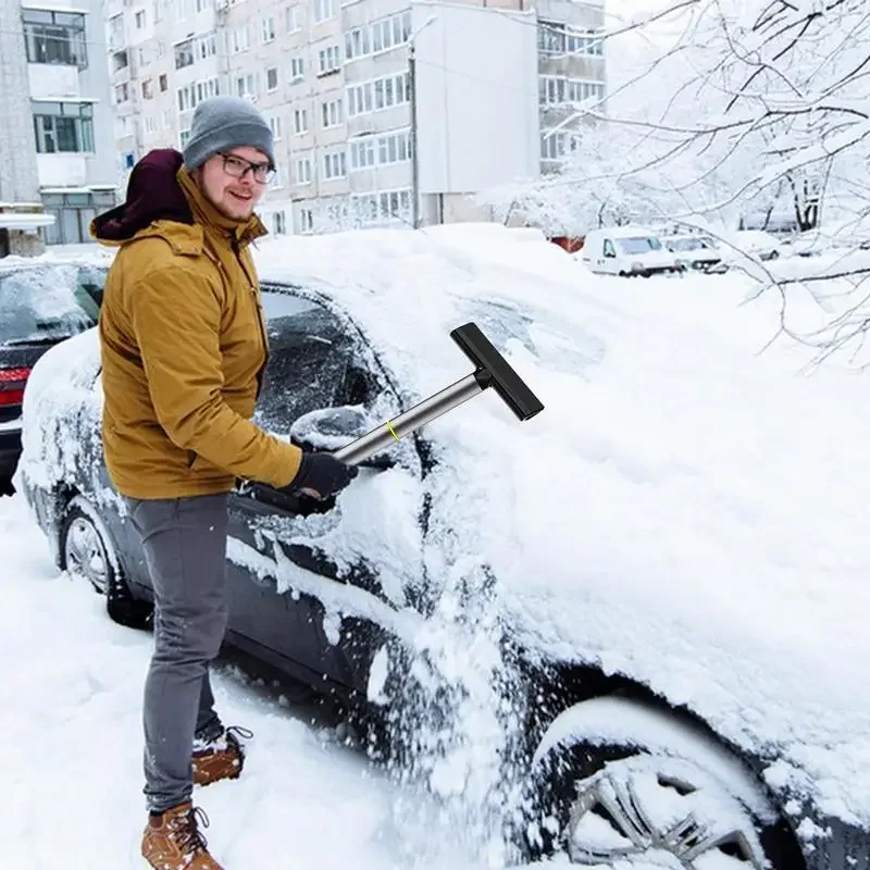 Multifunctional Ice Scraper Windshield Snow Removal Shovel Double-sided Handle Snow Removal TPU Cleaning Glass Brush Winter