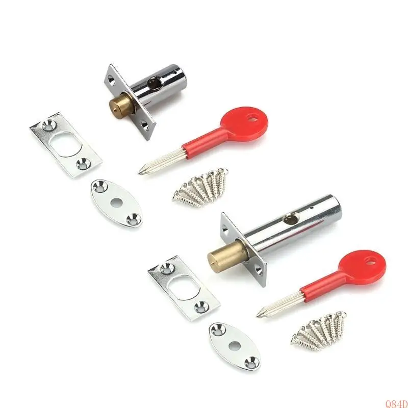 Q84D 2Pcs Pipe Tube Well Security Mortise Lock Mortice Door Bolts with Star Key