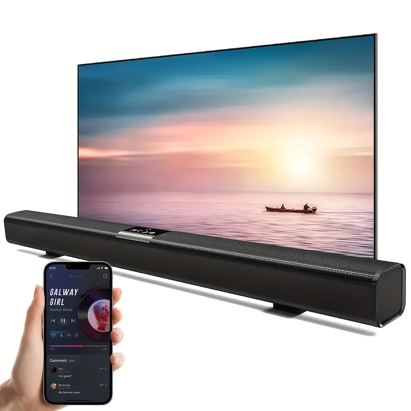H8 20W 3D Home Theater Wireless Bar Speaker, Stereo, High Quality, Usb/Tf Card/Same Axis, Wireless/Wired, with USB Type-C Port, Lithium Battery 18650 Series 2000Mah Rechargeable Battery, Not Included Charger, Suitable for Tv, Dvd Player, Smartphone, Tablet Computer Game 5