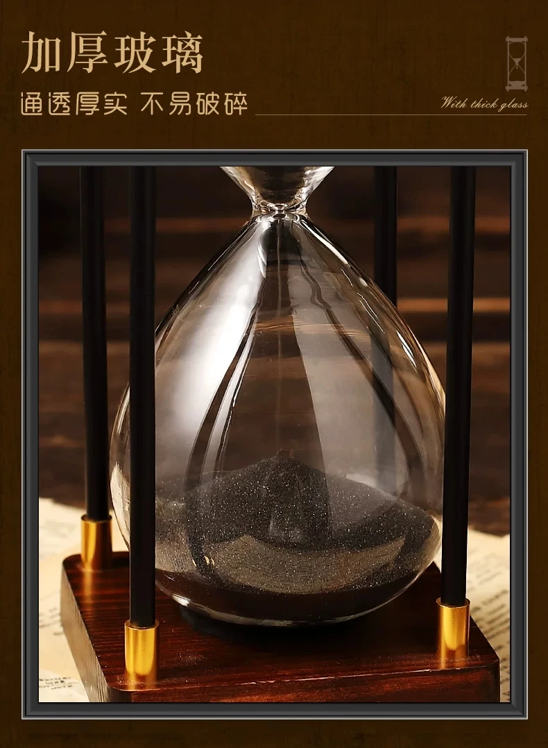 15, 30, 45, 60분 각각 새겨질 수 있는 유리 모래시계, 다채로운 모래 타이머, 북유럽 스타일의 데스크탑 장식품, 가정 및 학습 공간 장