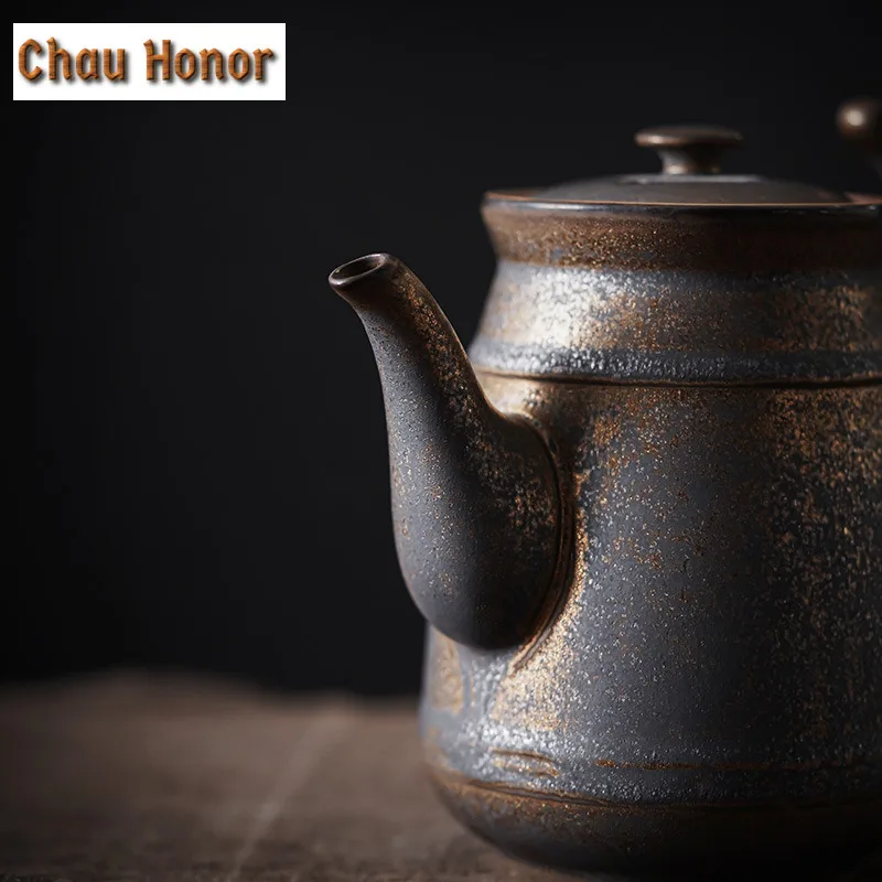 660ml Japanese Style Heat-resistant Large Capacity Ceramic Tea Pots Handmade Hand Grasp Pot Cold Water Kettle Kung Fu Teaset