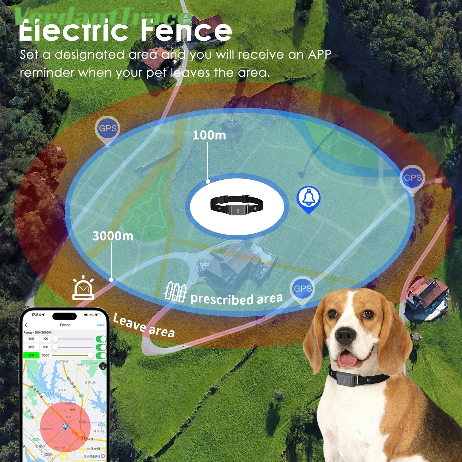 Smart Tracker 4G GPS Pet for Dogs Cats Waterproof WIFI Location & Activity Tracker Fashionable neck collar for iOS Android
