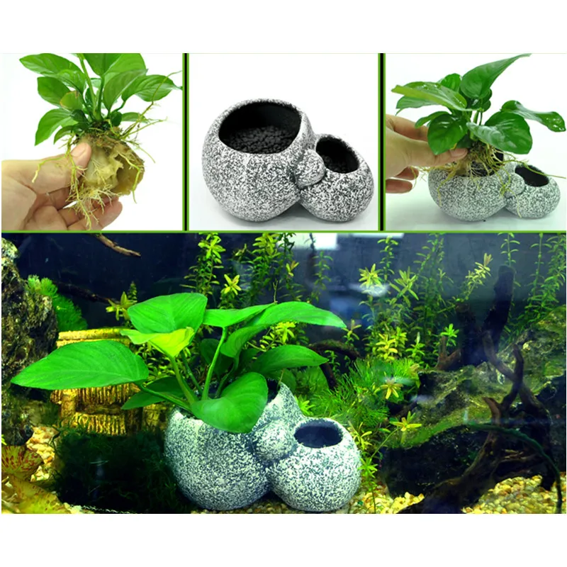 Multi-function Aquarium Stone Rock Ceramic Ornament Fish Tank