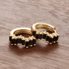 Boucles d'oreilles créoles en acier inoxydable pour femmes, 2 pièces, Zircon irrégulier, cercle rond de 9mm, petit Huggie, Piercing du Cartilage, bijoux
