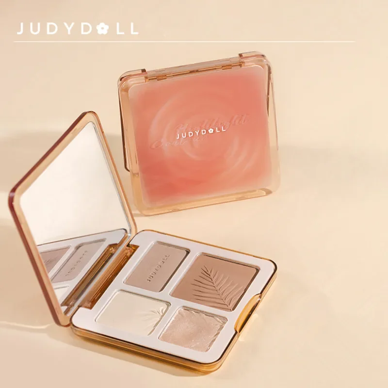 Face Highlighter Judydoll Facial Highlighter Contour Comprehensive Plate Matte Shimmer Powder Brightening Glow Shadow 3D Nose Cosmetics 9g