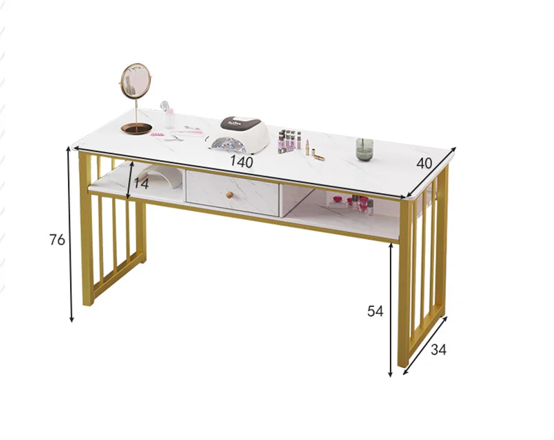 Description Picture 4 of itemLight Luxury Nail Tables Salon Furniture Modern Shop Table And Chair Set Single Double Professional Manicure U