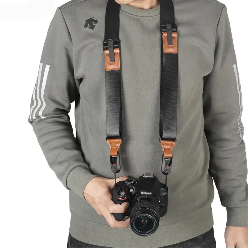 니콘 캐논 SLR DSLR 디지털 카메라용 조정 가능한 어깨 목 벨트, 카메라 스트랩, 나일론 퀵릴리즈 슬링, 편리한 촬영
