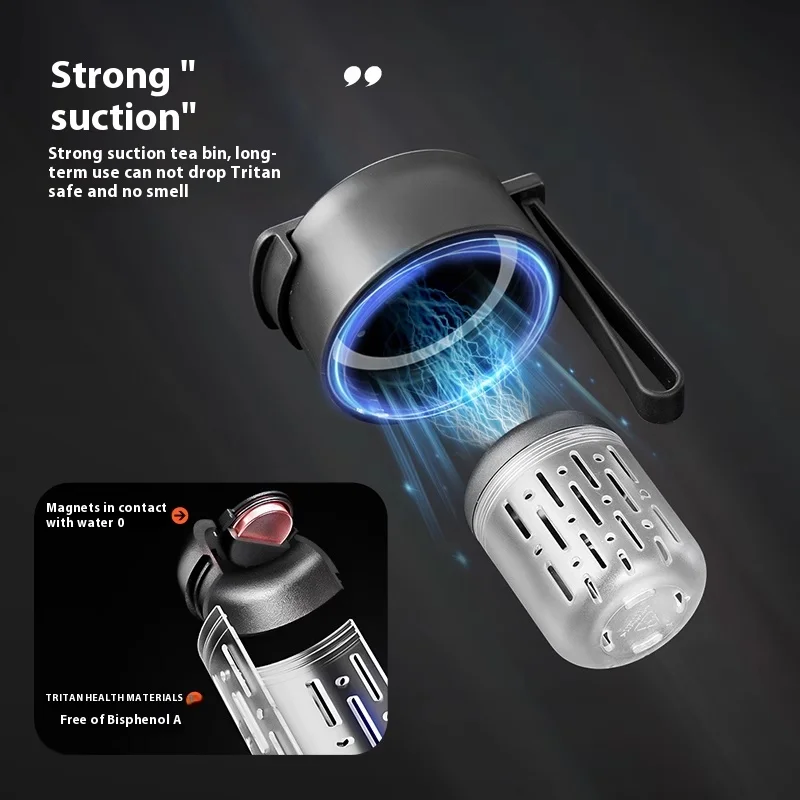 Magnetic Tea Separation Cup Magnetic Elastic Tea Cup Men'S Water Cup Large Capacity Water Bottle Gym Water Bottle view 2