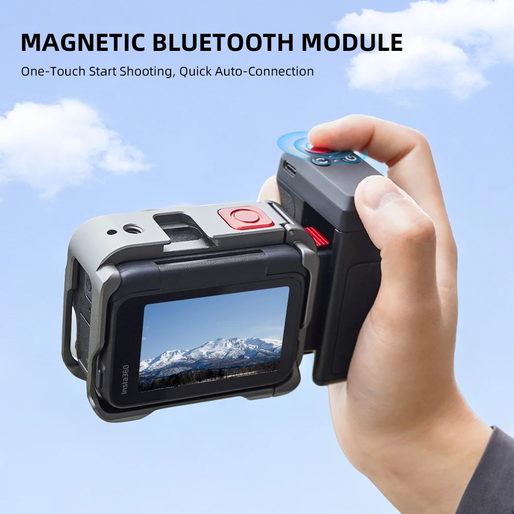 Magnetischer Kamerahalter mit Bluetooth-Steuerung, Fotografie-Auslöseknopf für DJI Action 6 5 4 Insta360 X5 Ace Pro – Detail 3