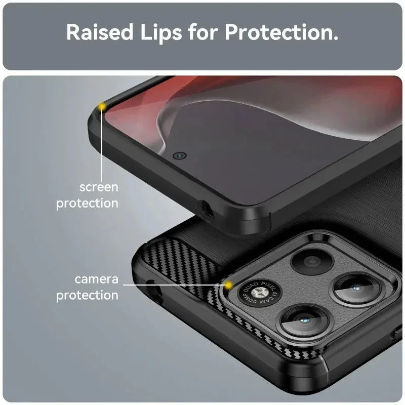 Luxury Carbon Fiber Silicone Shockproof Back Cover