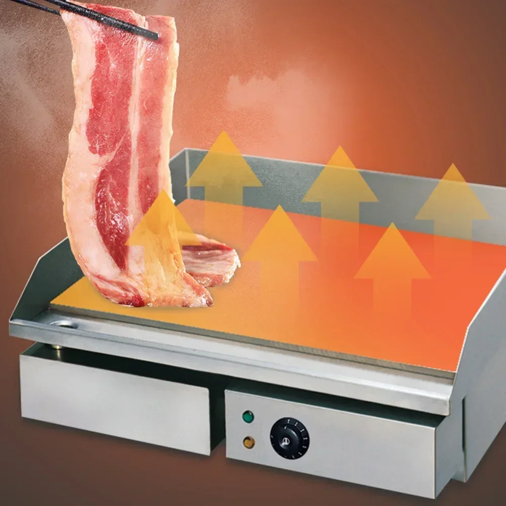Commercial Electric Griddle Instant Hot Teppanyaki Fried Rice Squid Grilled Cold Noodles Hand Cake Machine Quickly Heat Up 3