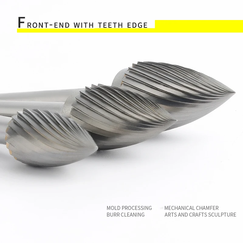 샤프 헤드 합금 로터리 텅스텐 강철 1pcs 하드 금속 밀링 커터 나무 조각 그라인딩 헤드 G 자형 팁