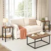 End Table Set of 2, Narrow Side Table, Small Nightstand, 2-Tier Sofa Table with Storage Shelf for Small Spaces, Living Room 2