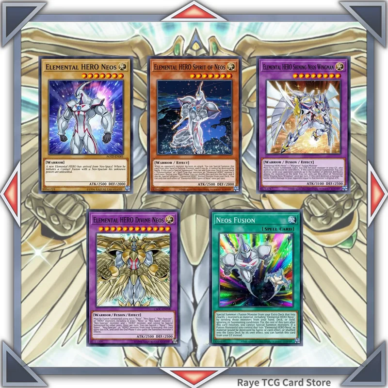 Rainbow Neos Fusion Set - Rainbow Dark Dragon + Elemental Hero Neos Yugioh  Cards