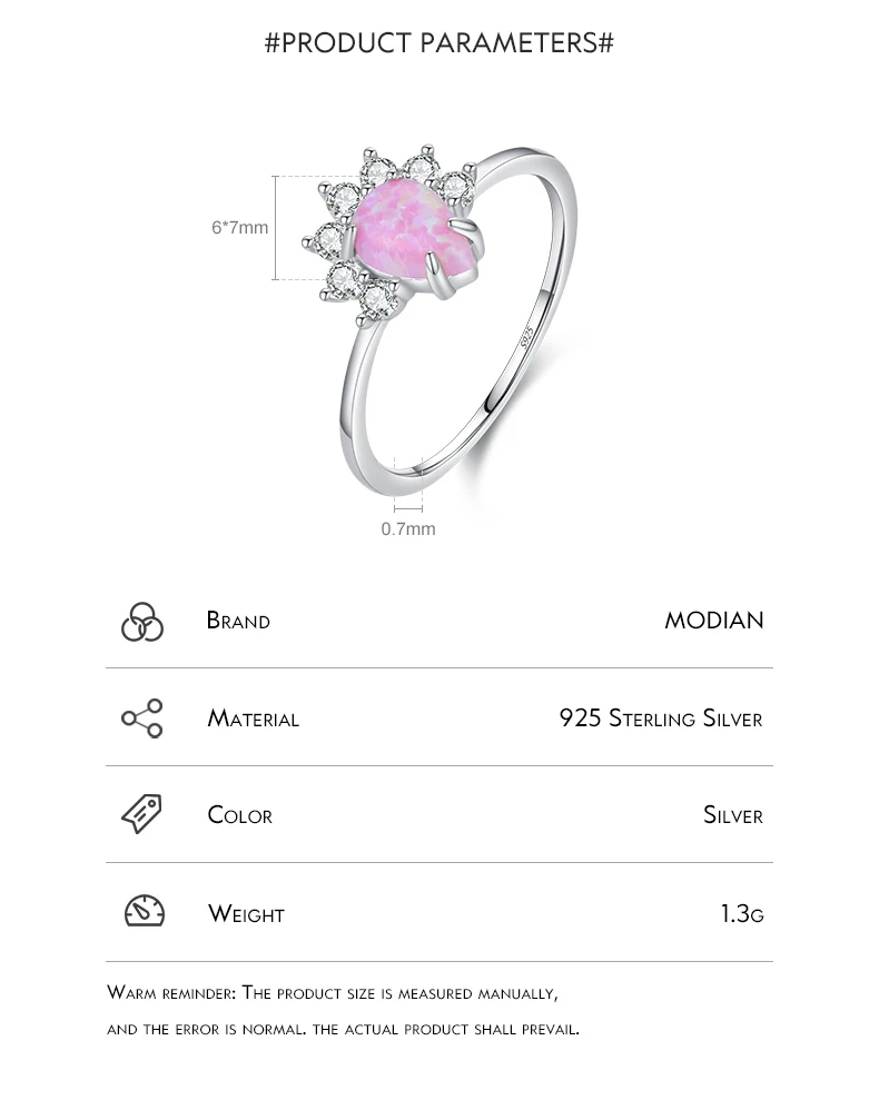 MODIAN 2023 925 Sterling Silver Exquisite Opal Rings For Women Fashion Sense Of Design Wedding Anniversary Gift Fine Jewelry MODIAN 2023 925 Sterling Silver Exquisite Opal Rings For Women Fashion Sense Of Design Wedding Anniversary Gift Fine Jewelry
