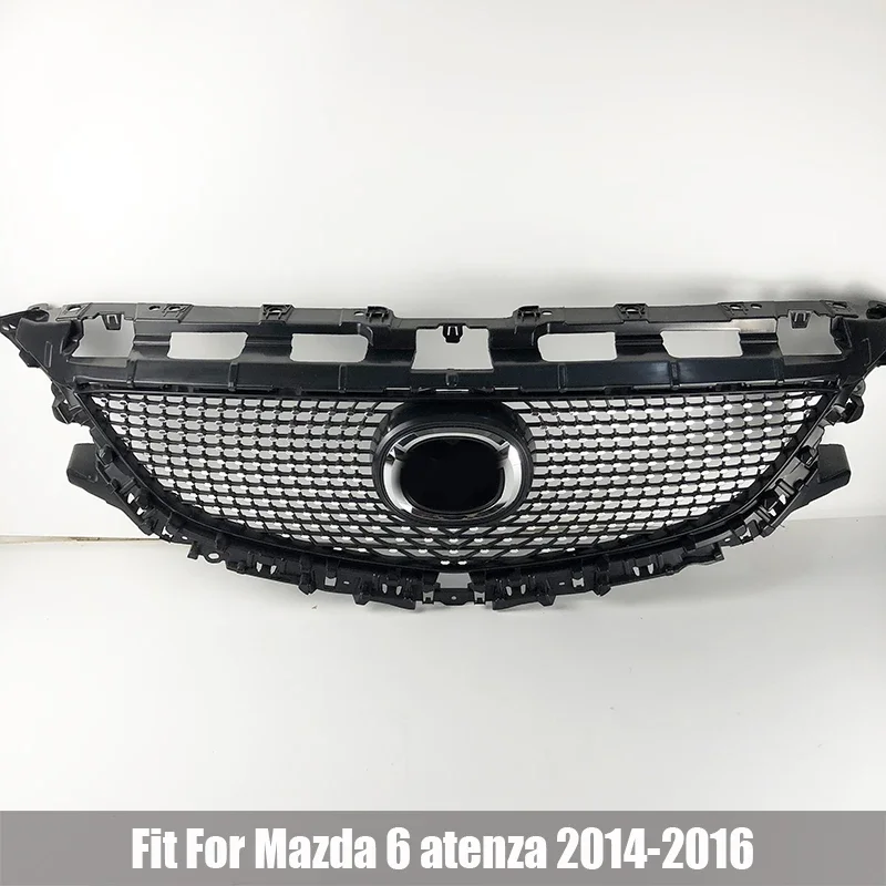 

For Mazda 6 Atenza 2013 2015 2016 Front Bumper Mesh Grille Racing Grill Upper Grille Cover Protector Modified Parts Car Styling