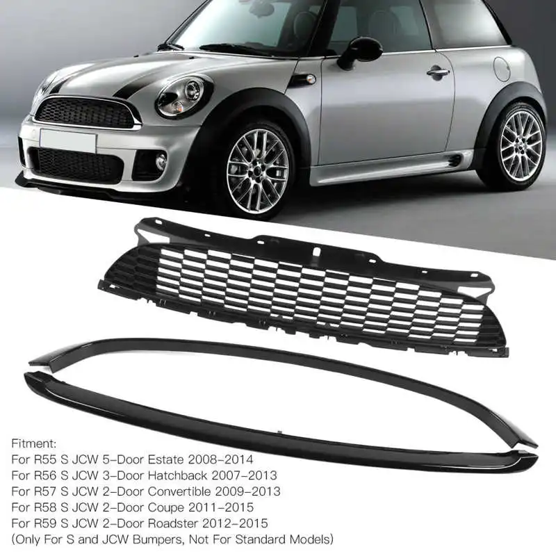 3 Teile/satz Glänzend Schwarz Front Haube Form Grille Surround Abdeckung  Trim Kits für MINI Cooper 5 R56 R57 R58 R59 S JCW 2008-2014 - AliExpress