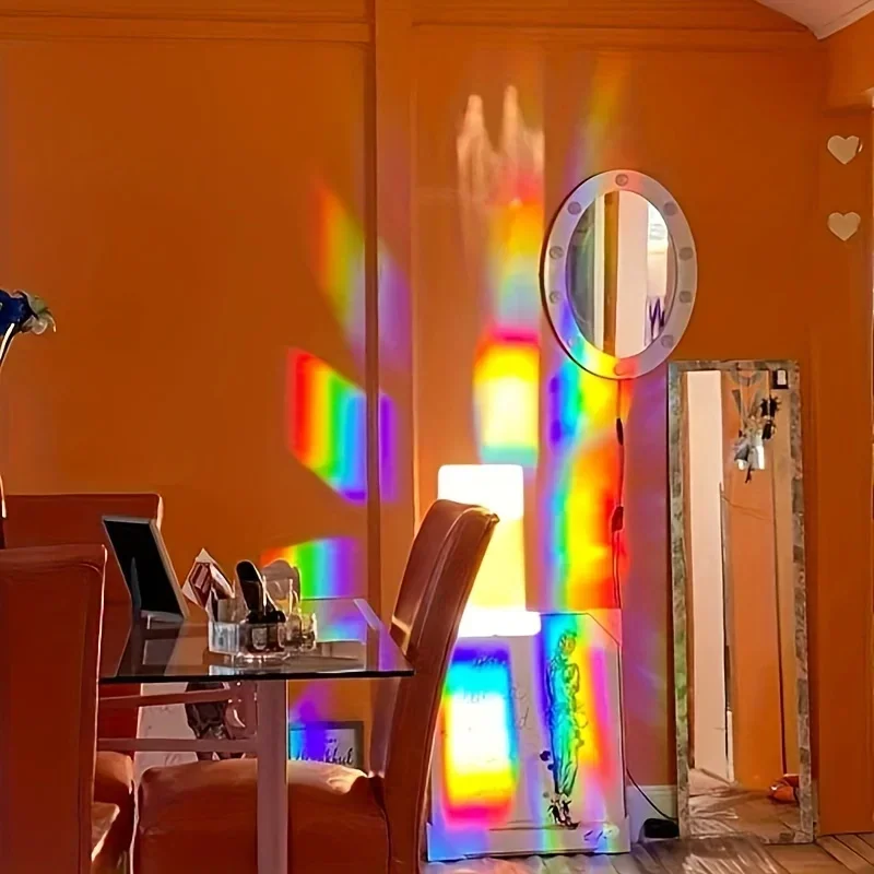 1 Stück Physik-Wissenschaftsspielzeug, Dreifachprisma-Glas, reflektierendes Farblichtspektrum-Lernspielzeug für den Schulunterricht – Detail 9