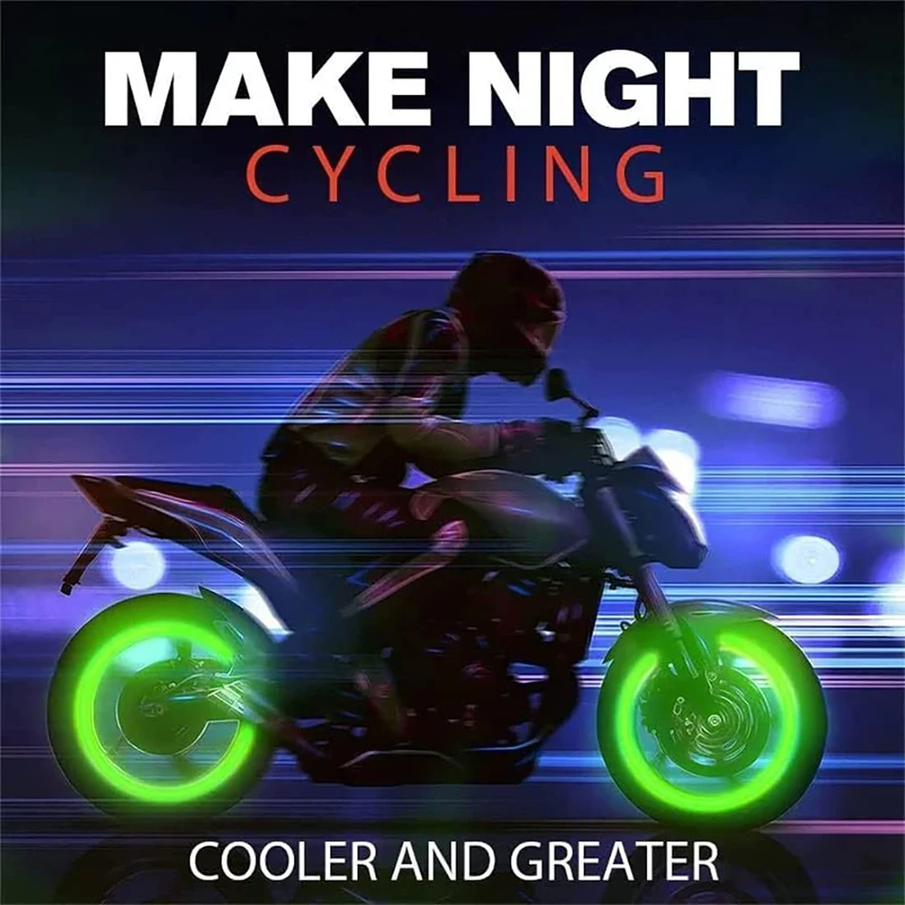 Acheter Bouchons de Valve lumineux fluorescents, 4 pièces, pour voiture,  moto, vélo, roue de vélo, moyeu de pneu, tige de Valve lumineuse, décors