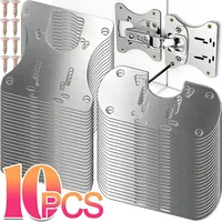 ชุดซ่อมบานพับตู้สแตนเลส 10/2 ชิ้น แผ่นยึดบานพับประตูพร้อมรูสำหรับตู้ครัว เฟอร์นิเจอร์ในบ้าน 1