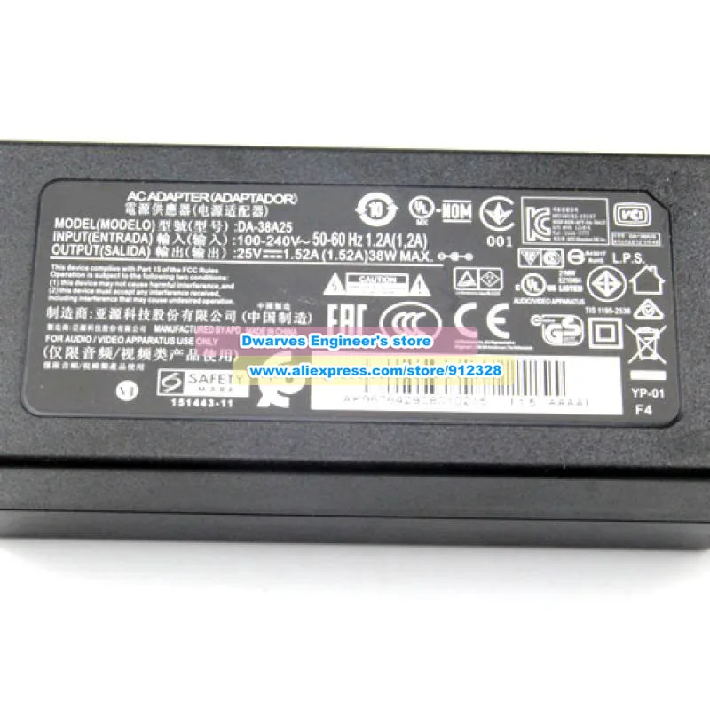 Original 25V 1.52A 2A DA-38A25 DA-50F25 Charger for LG Sound Bar LH7 SJ4 SH4 SH5 SK5Y SK7-C SL4R NB3540 NB3732A SH8 SJ8 NB4540