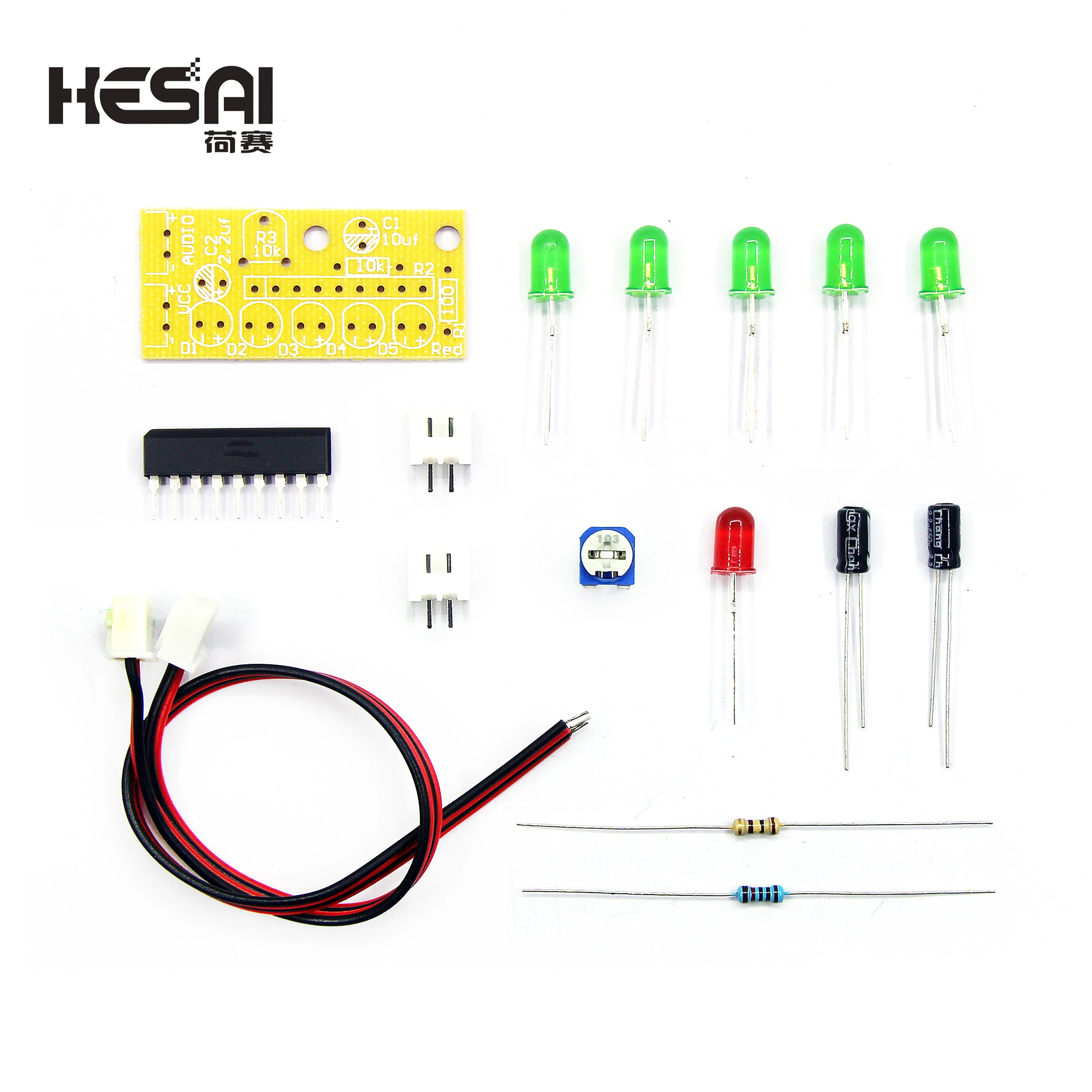 Electronic DIY Kit KA2284 Audio Level Indicator Suite 5mm RED Green LED Level Indicating 3.5-12V